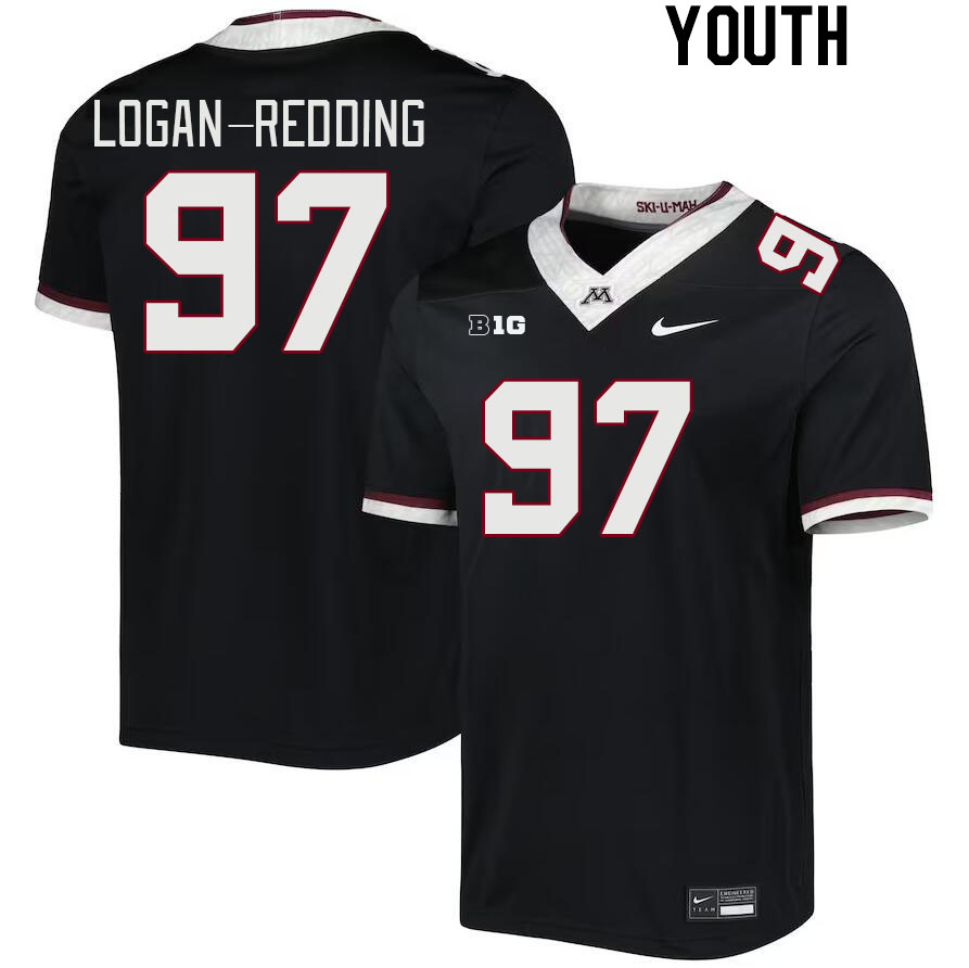 Youth #97 Jalen Logan-Redding Minnesota Golden Gophers College Football Jerseys Stitched-Black